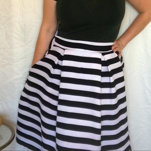 A-Line Striped Skirt